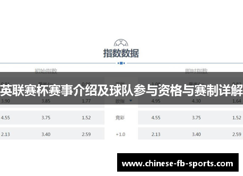 英联赛杯赛事介绍及球队参与资格与赛制详解